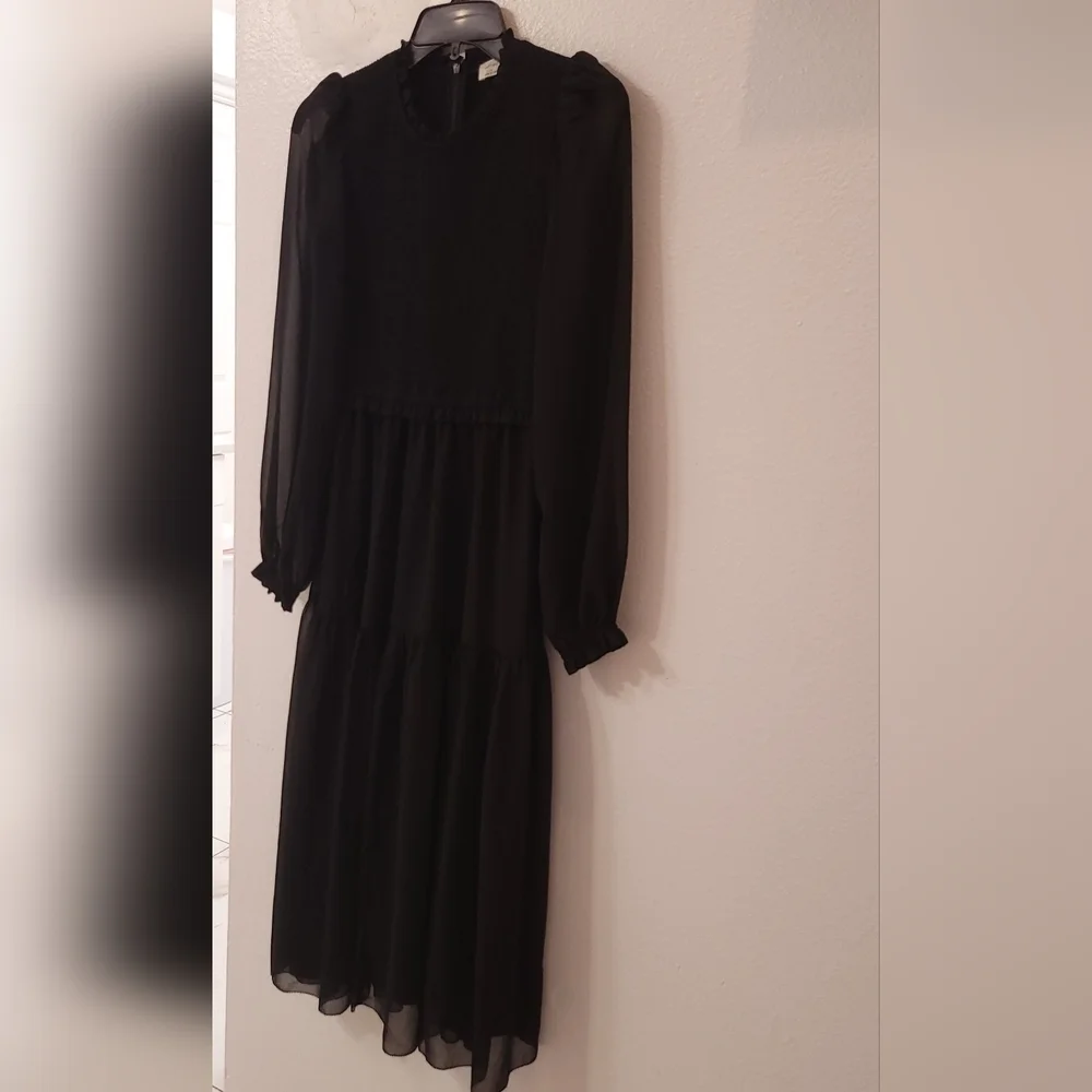 Wilfred Aritzia Rosalyn Dress Midi Black Size XS - Picture 7 of 13